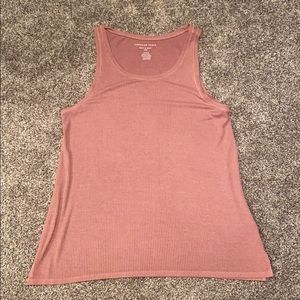 Pink Ribbed American Eagle Tank